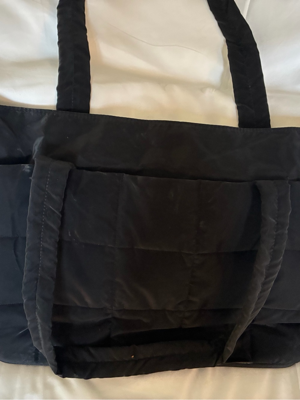 Bagsmart Quilted Black Women's Tote Bag - laptop sleeve